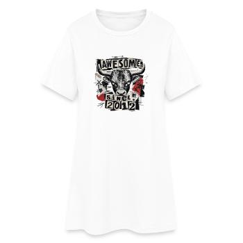 Jahrgang 2012 Bulle Vintage Awesome Since 2012 - Frauen T-Shirt-Kleid - Weiß - Vorne