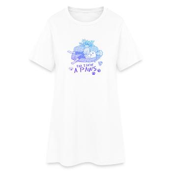 Je prends un Paws - Chat qui fait des biscuits - Robe T-shirt Femme - blanc - Devant