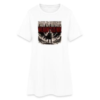 Schmerz ist private Schwäche ist nicht spartanisches Sportshirt - Frauen T-Shirt-Kleid - Weiß - Vorne