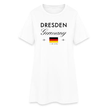 Dresden Deutschland Koordinaten Reise Souvenir - Frauen T-Shirt-Kleid - Weiß - Vorne