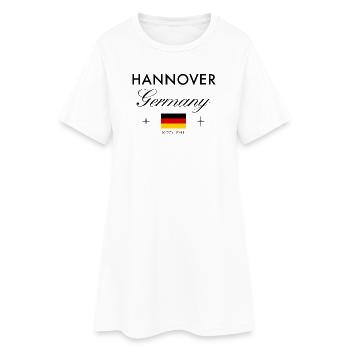 Hannover Deutschland Koordinaten Reise Souvenir - Frauen T-Shirt-Kleid - Weiß - Vorne
