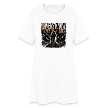 Raben kennen den weisen Mann hört Wikingerhemd - Frauen T-Shirt-Kleid - Weiß - Vorne