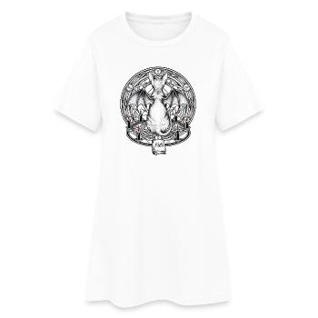 Drachenkreis im Hexenkreis - Frauen T-Shirt-Kleid - Weiß - Vorne