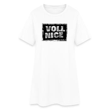 Voll Nice Grunge Shirtprint - Frauen T-Shirt-Kleid - Weiß - Vorne