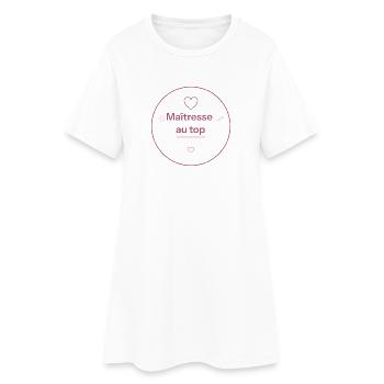 Maîtresse au top cercle rose - Robe T-shirt Femme - blanc - Devant
