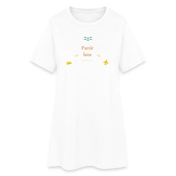 Partir loin — voyage - Robe T-shirt Femme - blanc - Devant