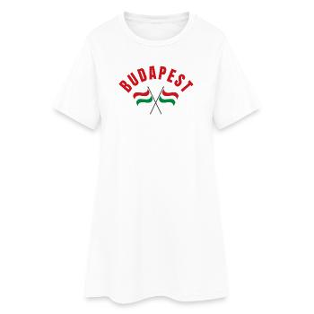 Budapest-Ungarische Flaggen - Frauen T-Shirt-Kleid - Weiß - Vorne
