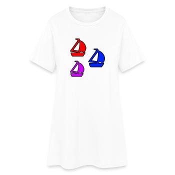 Segelboote - Frauen T-Shirt-Kleid - Weiß - Vorne