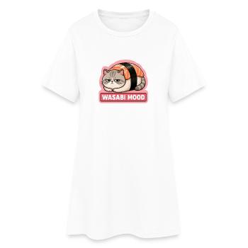 Angry Sushi Cat Salmon Nigiri Meme - Women’s T-Shirt Dress - white - Front