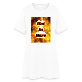 Heiß, ich bin hier. - Frauen T-Shirt-Kleid - Weiß - Vorne