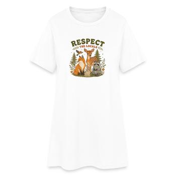 Respectez les locaux Forêt Animaux Rétro - Robe T-shirt Femme - blanc - Devant