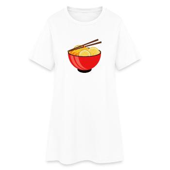 Schüssel Ramen - Frauen T-Shirt-Kleid - Weiß - Vorne