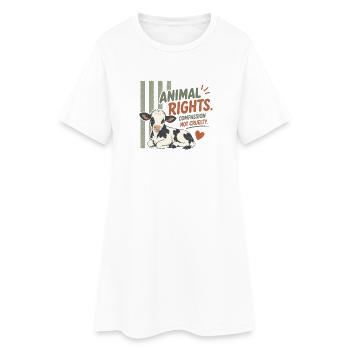 Animal Rights Kalb Vegan Tierrechte Retro - Frauen T-Shirt-Kleid - Weiß - Vorne