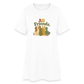 Tous les amis animaux véganes droits des animaux rétro - Robe T-shirt Femme - blanc - Devant