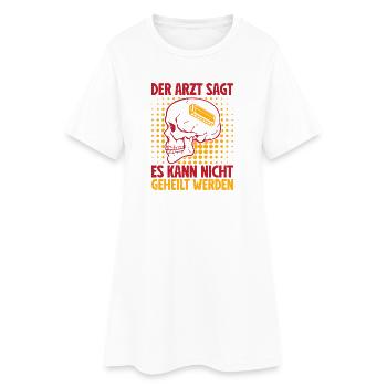 Lustiger Mundharmonika Spieler Der Arzt Sagt Nicht - Frauen T-Shirt-Kleid - Weiß - Vorne