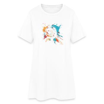 Fußball Graffiti - Frauen T-Shirt-Kleid - Weiß - Vorne