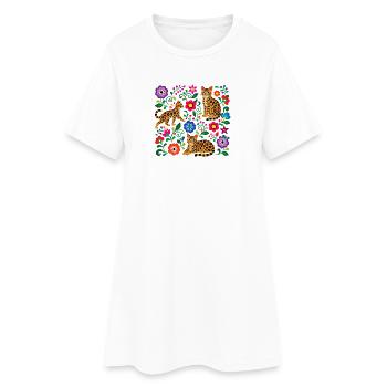 Folk Art Bengal Pattern - Women’s T-Shirt Dress - white - Front