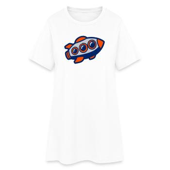 Space Rocket Illustration - Women’s T-Shirt Dress - white - Front