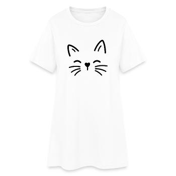 Chat mignon avec un nez en forme de cœur - Robe T-shirt Femme - blanc - Devant