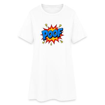 POOF Comic Lettering – Action Pop Art Explosion - Women’s T-Shirt Dress - white - Front