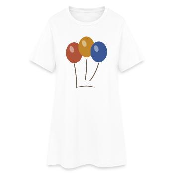 Balloon bouquet - Women’s T-Shirt Dress - white - Front