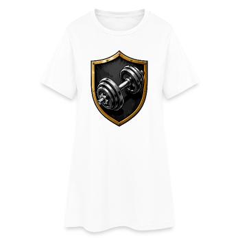 Logo de haltère Shield of Power - Robe T-shirt Femme - blanc - Devant