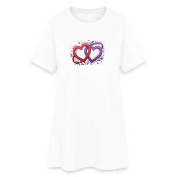 Intricate heart duets - Women’s T-Shirt Dress - white - Front