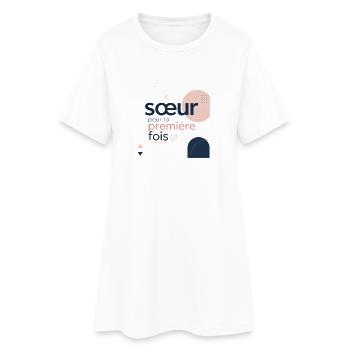 Soeur pour la première fois - Robe T-shirt Femme - blanc - Devant