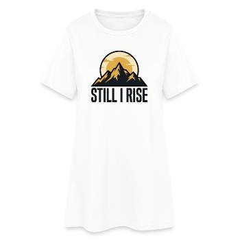 Bergsilhouetten im Sonnenaufgang - Frauen T-Shirt-Kleid - Weiß - Vorne