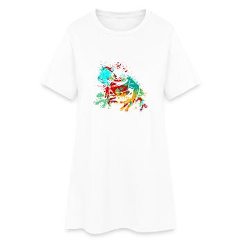 Frog Splash Art - Women’s T-Shirt Dress - white - Front