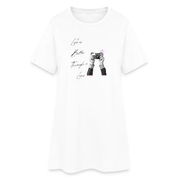 La vie est meilleure grâce à un objectif vintage art photo - Robe T-shirt Femme - blanc - Devant