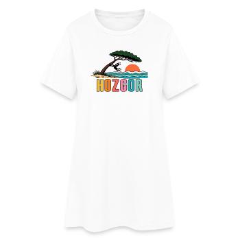 HOZGOR Océan Pin des Landes Rétro - Robe T-shirt Femme - blanc - Devant