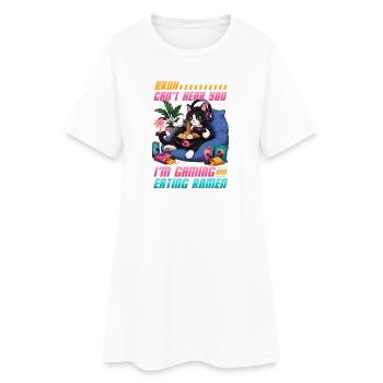 Jeu vidéo Gamer Gaming Cat Ramen - Robe T-shirt Femme - blanc - Devant