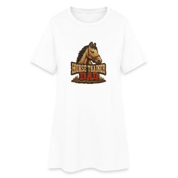 Pferdetrainer-Vater, robuster Stall-Reiter-Vater - Frauen T-Shirt-Kleid - Weiß - Vorne