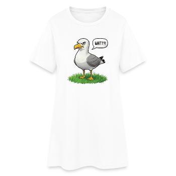 Expression humoristique de plage sur la côte des oiseaux marins de Watt - Robe T-shirt Femme - blanc - Devant