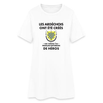 Les Ardechois Ont Ete Crees Car Meme Les Franca... - Robe T-shirt Femme - blanc - Devant
