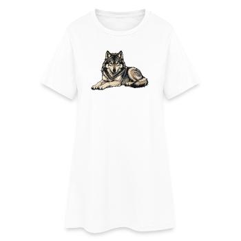 wolf-wildlife - Frauen T-Shirt-Kleid - Weiß - Vorne
