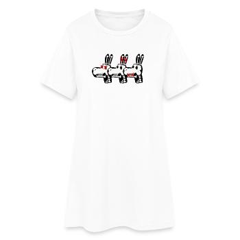 Ânes aux Trois Os - Robe T-shirt Femme - blanc - Devant