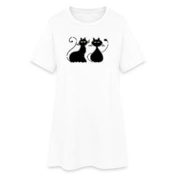 Chats - Robe T-shirt Femme - blanc - Devant