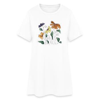 Fleur - Robe T-shirt Femme - blanc - Devant