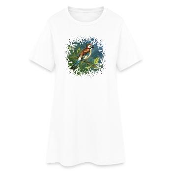 Oiseau coloré - Robe T-shirt Femme - blanc - Devant