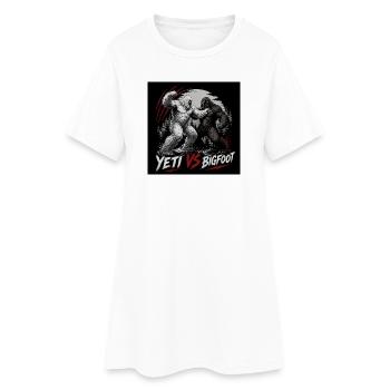 Yeti vs Bigfoot - Women’s T-Shirt Dress - white - Front