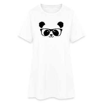 Un panda mignon avec des lunettes de nerd - Robe T-shirt Femme - blanc - Devant