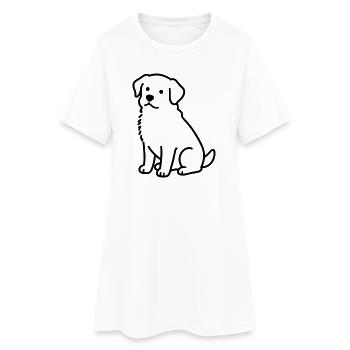 Silhouette minimaliste de chien - Robe T-shirt Femme - blanc - Devant