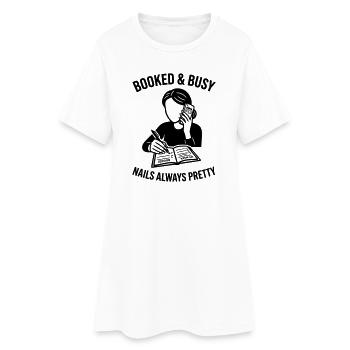 Réservée et occupée Nails jolie - Robe T-shirt Femme - blanc - Devant
