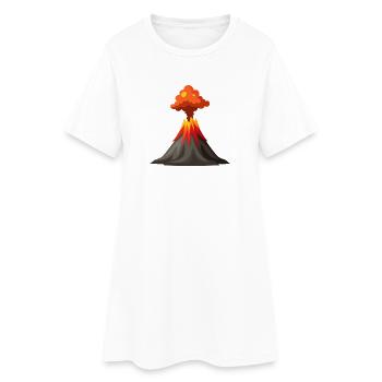 Volcan en éruption - Robe T-shirt Femme - blanc - Devant
