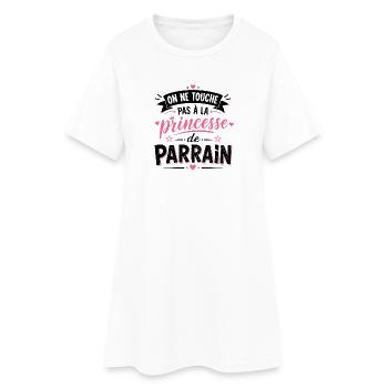 T-shirt On Ne Touche Pas Princesse De Parrain - Robe T-shirt Femme - blanc - Devant