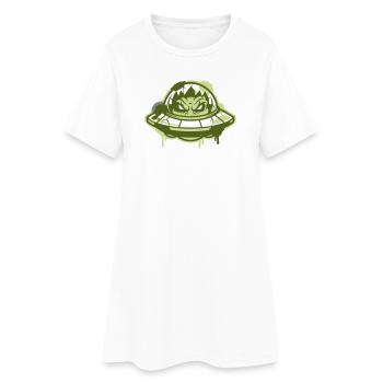 Logo graffiti d’OVNI extraterrestre - Robe T-shirt Femme - blanc - Devant