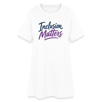 L’inclusion est importante – Éducation spécialisée – Freundli - Robe T-shirt Femme - blanc - Devant