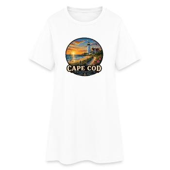 Phare de la plage de vacances de Cape Cod, Massachusetts - Robe T-shirt Femme - blanc - Devant